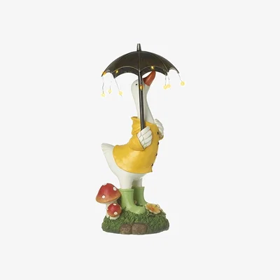 The Range Standing Duck Under Solar Light Umbrella - White
