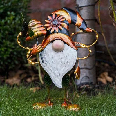 The Range Gary The Gonk Solar LED Warm White Wizard - Orange