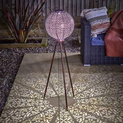The Range TriSol Damasque Solar Lantern - Bronze