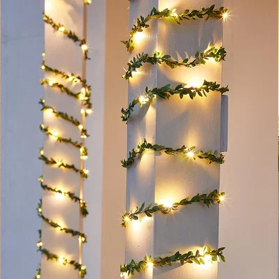 The Range Solar Powered Garden Decorative Maple Leaf Rattan Lights - Style 3-5M50L