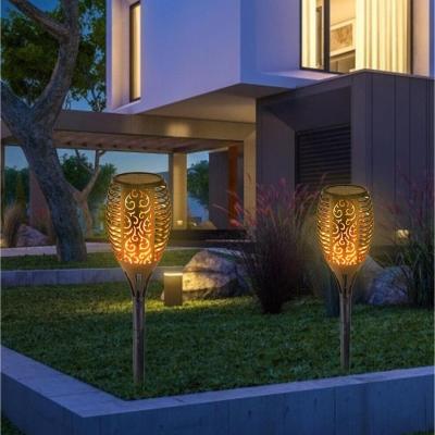 The Range 2PCS 12LED Flickering Solar Torch Flame Light Stake Lamp Garden Lawn Decor - Black