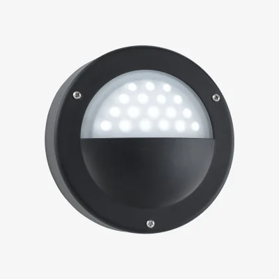 The Range Bangor LED Outdoor Flush  -  Black  Polycarbonate, IP44 - Black