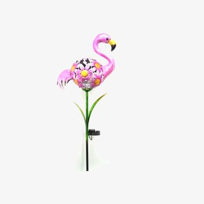 The Range Solar Floral Flamingo Stake Light
