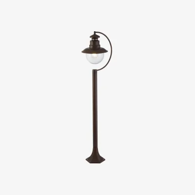 The Range Station Outdoor Post - Brown Metal  Clear Glass - Brown