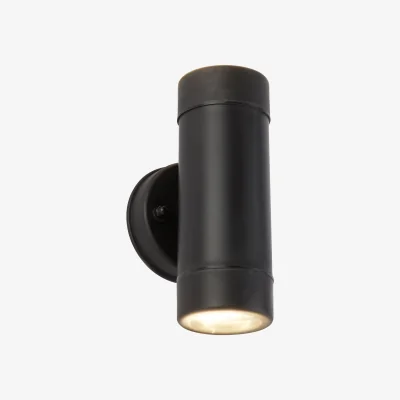 The Range Coastal Outdoor LED 2Lt Wall Light- Black Polypropylene,IP44 - Black