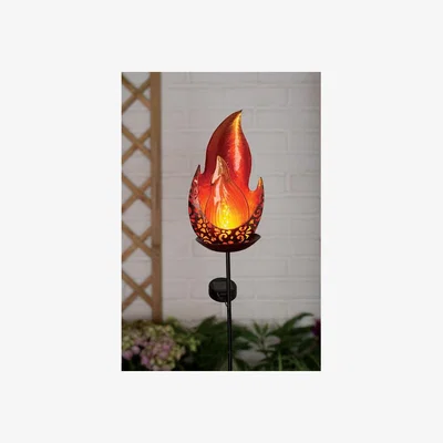 The Range Solar Fire Effect Flame Stake Light - Black