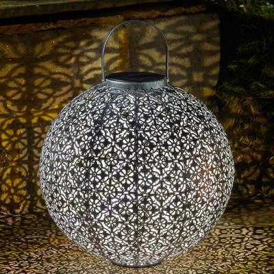 The Range Jumbo Silver Solar Damasque Lantern - Silver