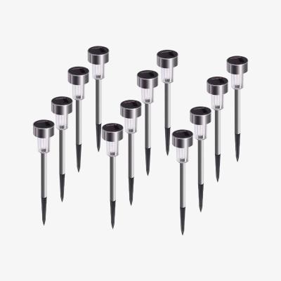The Range Abaseen Pack of 10 Stainless Steel Solar Post LED Lights, Outdoor  Garden - White