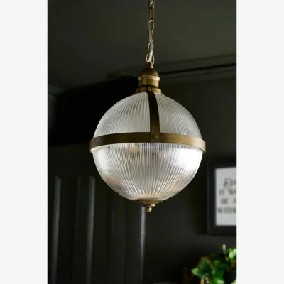 Rockett St George Ribbed Boulevard Orb Indoor/Outdoor Ceiling Light
