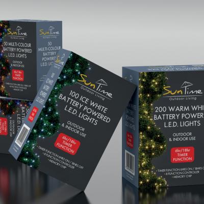The Range Suntime 50 Battery Powered LED Chasing Lights - Multi Colour