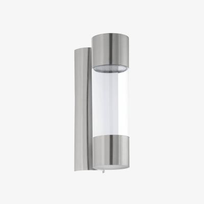 The Range EGLO Robledo Cylindrical SteelPlastic LED Outdoor Wall Light - stainless steel