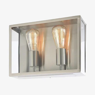 The Range Mersey Outdoor Twin Wall Light - Stainless Steel