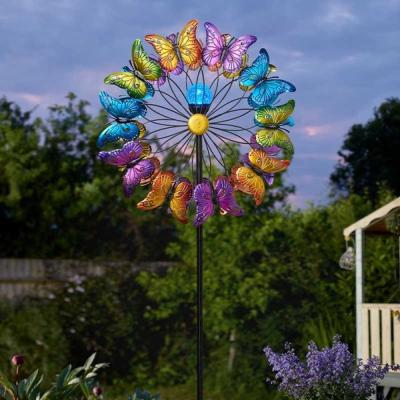 The Range BeDazzled Butterfly Solar Wind Spinner  - Black