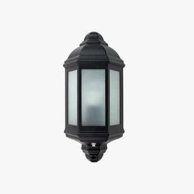 The Range Black Aluminium IP44 Rated Outdoor Porch Wall Mounted Flush Sensor Lantern - Black