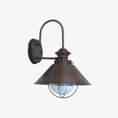 The Range Nautica 1 Light Outdoor Dome Wall Light - Rust brown / 35cm