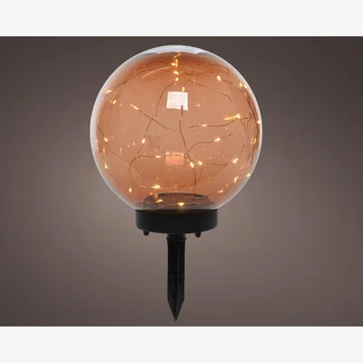 The Range Amber Solar Stake Globe Light 30cm - Amber