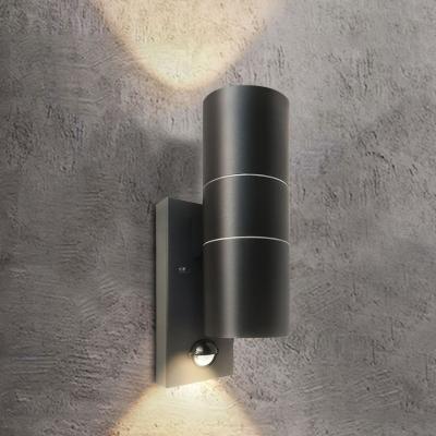 The Range Outdoor PIR Sensor Up and Down Wall Light Black IP44 (bulb included) - Black