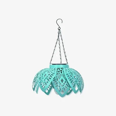 The Range Aqua Artichoke Hanging Solar Light - Blue