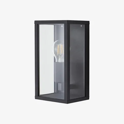 The Range Alders Glass Panel Glass Panel Wall Light - Black