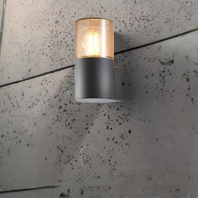 The Range CGC CORTEZ Anthracite Dark Grey Outdoor Wall Light with Smoked Diffuser - grey