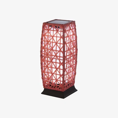The Range Coral Rattan Solar Lantern  - Coral
