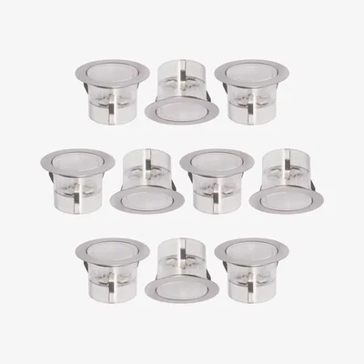 The Range Set of 10 Horus Smart RGBW Recessed Deck Lighting Kit - Stainless Steel