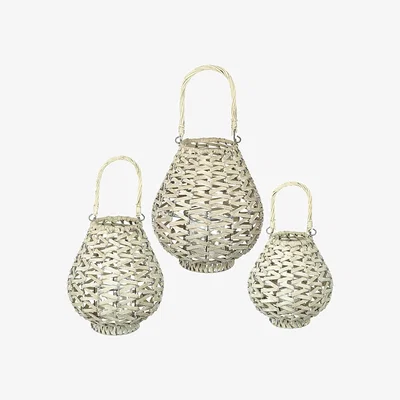The Range Set Of 3 Garden Lantern Set - White