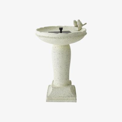 The Range Solar Powered Outdoor Bird Bath Water Fountain Garden Feature - White