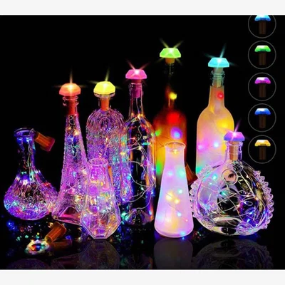 The Range 6 Pack of Solar Wine Bottle Lights - Colourful