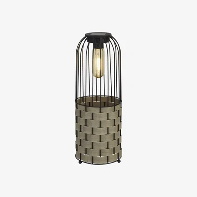 The Range Large Rattan Solar Lantern  - Black