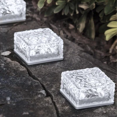The Range Outdoor Ice Brick-style Solar LED Light - Transparent