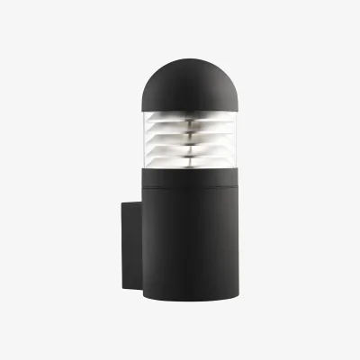 The Range Bronx Outdoor Wall Light-Black Metal, Clear Glass  Polycarb - Black