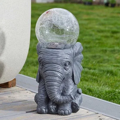 The Range Elephant Solar Orb Light  - Grey