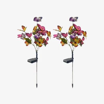 The Range Solar-Powered Butterfly Tree Garden Decor - Pink