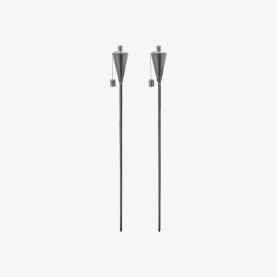 The Range Metal Garden Torch Tiki Torches - Pack of 2 - Grey / 8.5cm