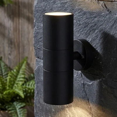 The Range LED Double Outdoor Wall Light - Black