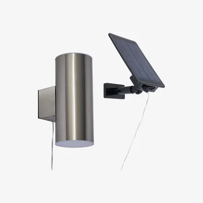 The Range Bao Outdoor Solar Power Up and Down Wall Light - Stainless Steel