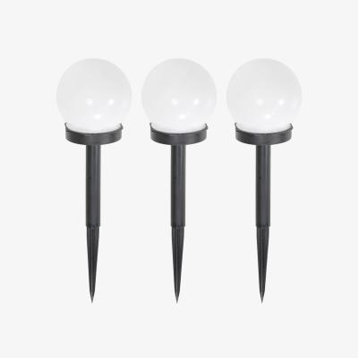 The Range 3 Pack Solar Powered Outdoor Frosted Globe Spike Lights Garden Stake - Black