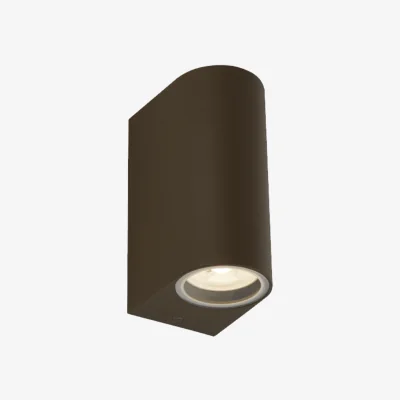 The Range Eiffel Outdoor 2Lt Wall Light- Rustic Brown, Clear  Frosted - Brown