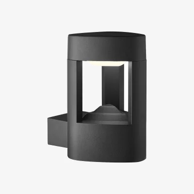 The Range Michigan Outdoor Wall Light- Dark Grey Metal  Polycarbonate - Dark Grey