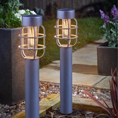 The Range Set Of 2 Anglia 365 Solar Powered Stake Light  - Grey
