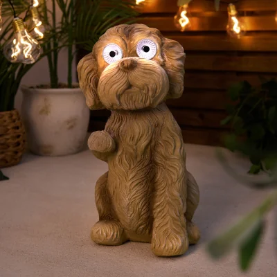 The Range Solar Remy the Dog Decor - Light Brown