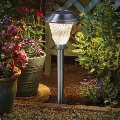 The Range Large Solar Stake Light  - Silver,Clear,White