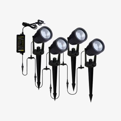 The Range Set of 4 Sitka Outdoor Garden Spike Light Kit - Black
