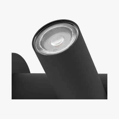 The Range Eglo Fossignano Outdoor LED Wall Light, Black Aluminium, Warm White, IP44 - Black