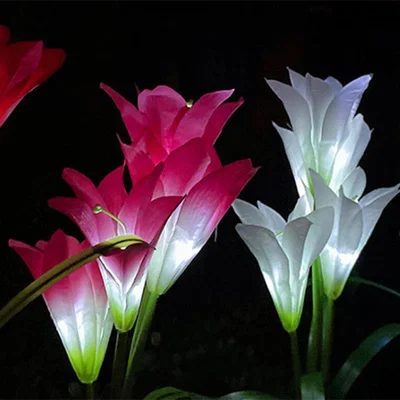 The Range Set of 3 Lily Solar Lanterns - Purple