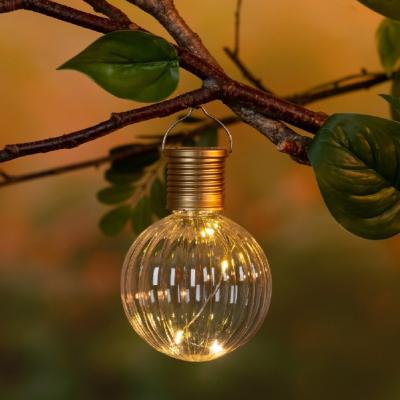 The Range Hanging Solar Light Bulb Lantern Clear Garden Solar Warm White LEDs - Clear / 1
