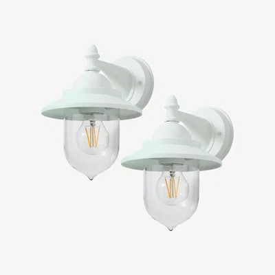 The Range 2 Pack Of Bacup Outdoor Fisherman Style Wall Light - Mint Green