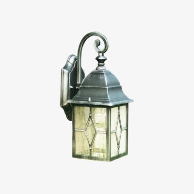 The Range Outdoor Wall Lantern Light In Die Cast Aluminium - Black Silver