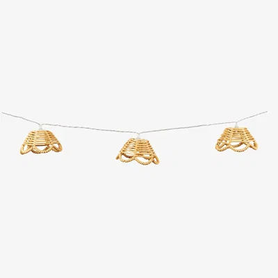 The Range 10 LED Wicker Flower Solar String Light - Brown